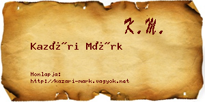 Kazári Márk névjegykártya