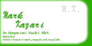 mark kazari business card