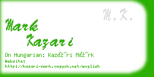 mark kazari business card